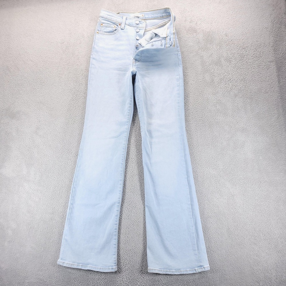 Levis Jeans Womens 29 Blue Ribcage Boot High Rise Bootcut Light Wash Denim